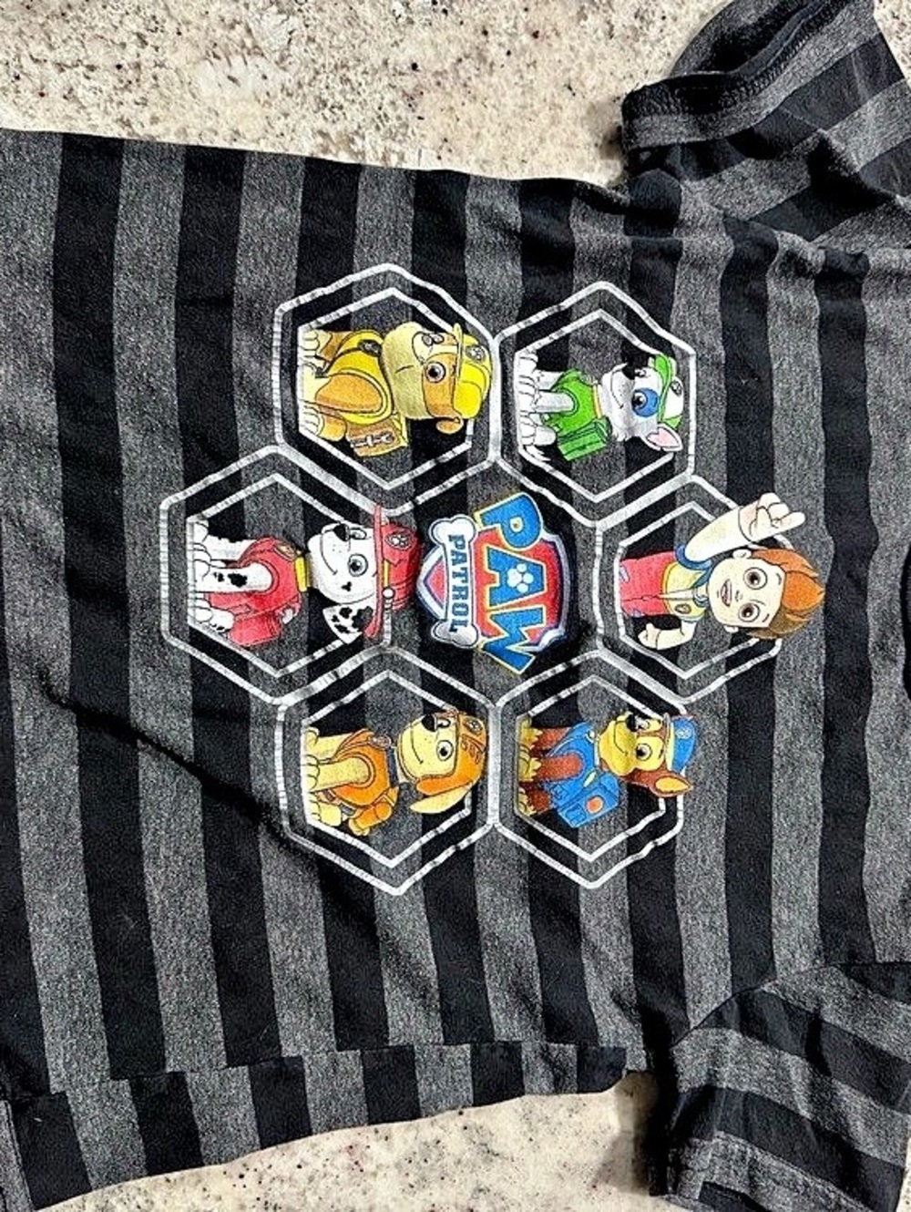 Nickelodeon PAW Patrol Striped Tee Black Boys 5T